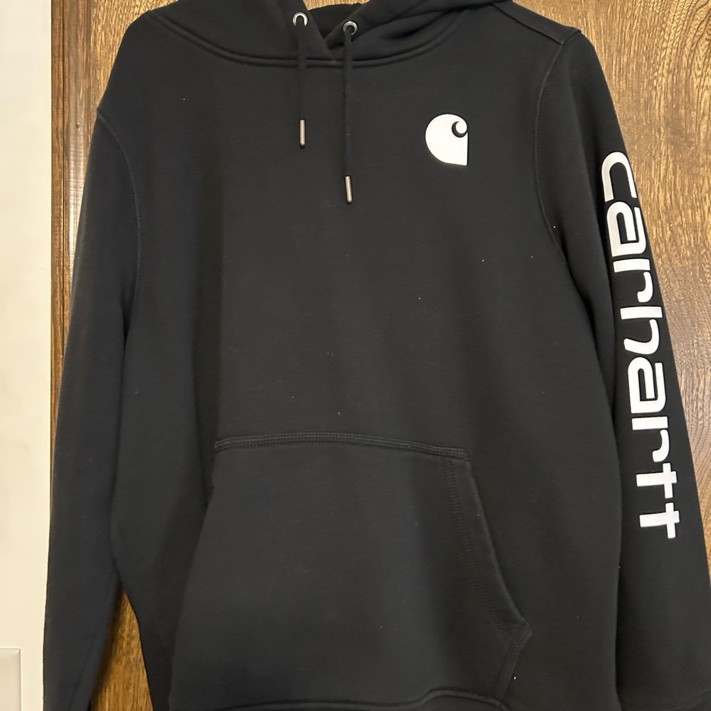 Carhartt Black Hoodie with White Logo